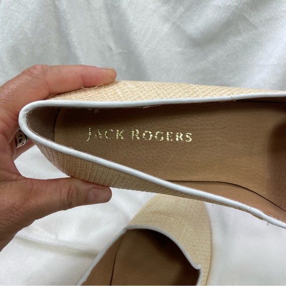 Jack Rogers Almond Toe raffia Loafers Ginnie Natural Rattan. Size 10 - Picture 7 of 8